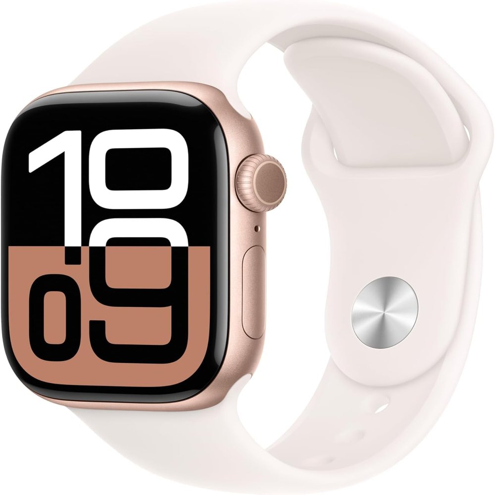 Apple Watch Series 10 [GPS + Cellular, 46mm] - Rose Gold Aluminum Case with Light Blush Sport Band, M/L (Renewed)