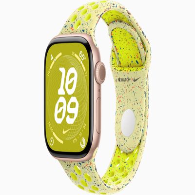 Apple Watch Series 10 [GPS, 42mm] - Rose Gold Aluminum Case with Volt Splash Nike Sport Band, S/M (Renewed)