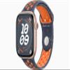 Apple Watch Series 10 [GPS, 42mm] - Rose Gold Aluminum Case with Blue Flame Nike Sport Band, M/L (Renewed) view 1