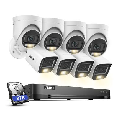 ANNKE 3K Security Camera System, 32 Channel 3K Lite DVR, 4X 3K Outdoor Wired Turret Cameras and 4X 5MP Bullet Cams with Smart Color Night Vision, Built-in Mic, AI Motion Detection, 3TB Hard Drive