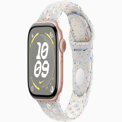 Apple Watch Series 10 [GPS, 42mm] - Rose Gold Aluminum Case with Pure Platinum Nike Sport Band, S/M (Renewed)