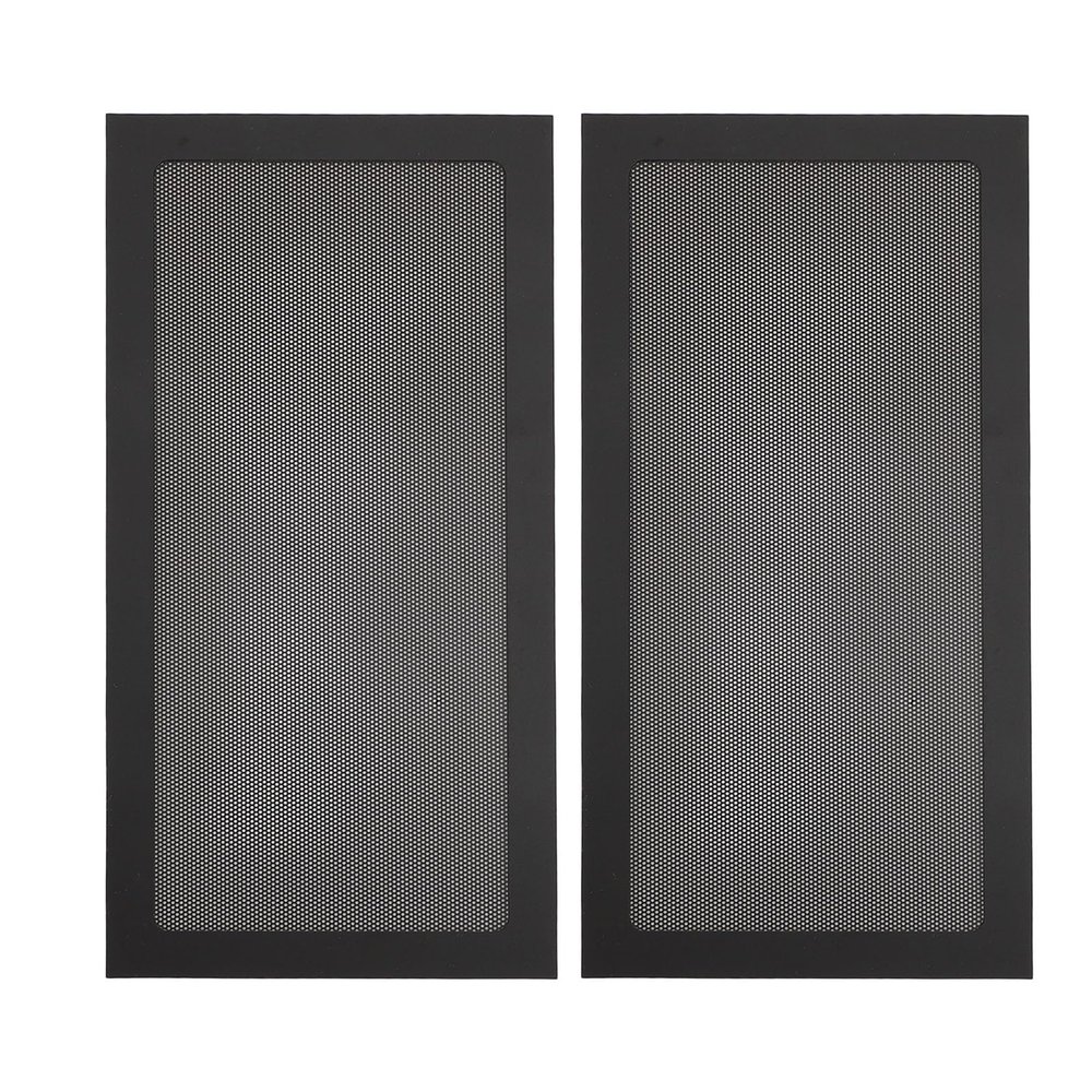 140 x 280mm DIY PC Case Dust Mesh Filter, [ 2 Pack ] PVC Magnetic Dust Filter Cover, PC Fan Dust Mesh PC Cooler Filter for Computer PC Case (Black)