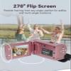 Yoidesu Video Camera Camcorder, 2K 48MP Pink HD Digital Camera for Girls, 16X Zoom Webcam Vlogging Camera for 270 Rotating Screen Camcorders with Fill Light 1000mAh Battery view 4