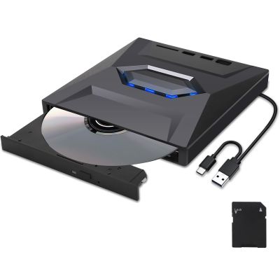 5 in 1 External CD DVD Drive, Universal Portable CD/DVD Disk Drive Player Burner Reader Writer for Laptop,