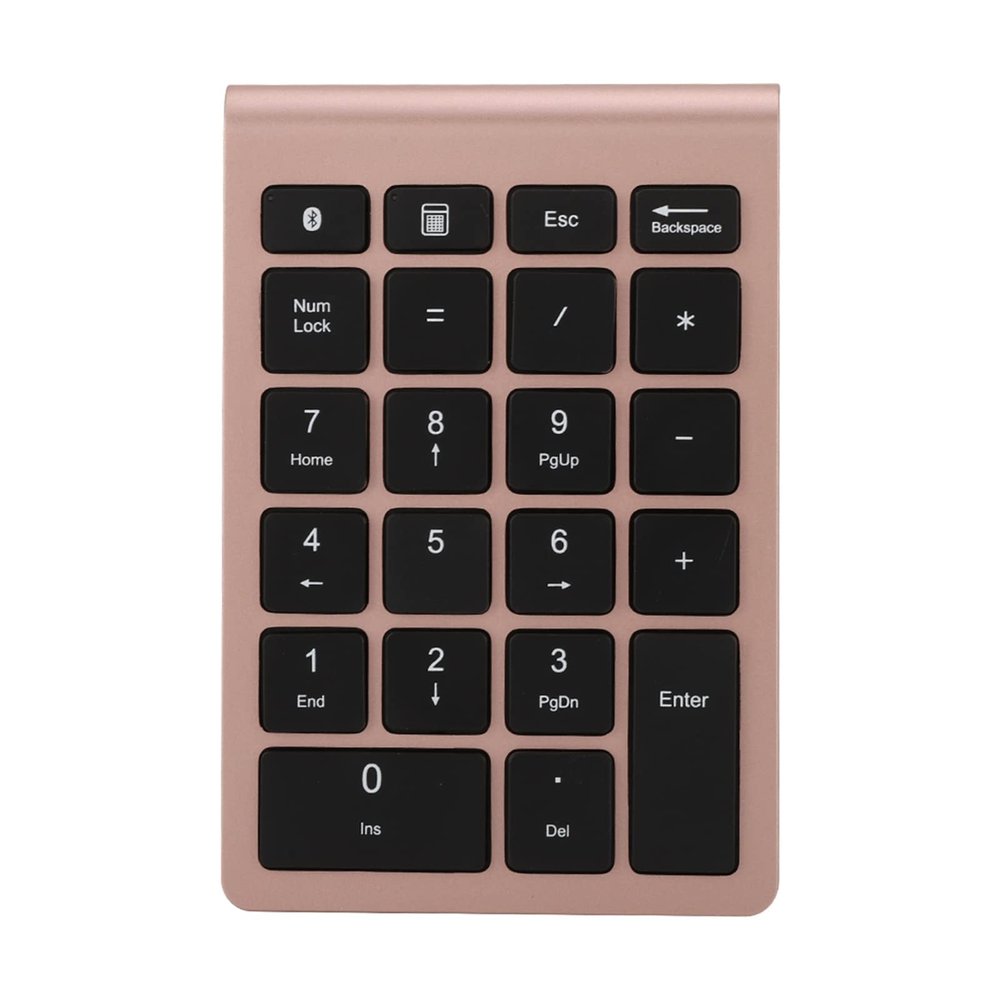 BT304 Keyboard5.0 Ergonomic 22Key Numeric Keypad with Support for, OS (Rose Gold)