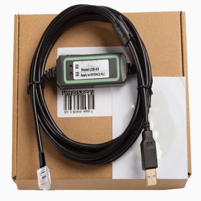 asjsiming USB-KV for PLC Programming Cable Communication Download Cable Communication Cable Gold-Plated High-Speed and Stable Model FT232RL Chip 3 Metres