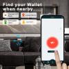 Mens Wallet with Tracker, Rechargeable Wallet Finder, Works with Apple Find My or Bseek, Thin Design, Smart Item Locator (iOS or Android(Carbon Black & Black, Android) view 2