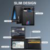 Mens Wallet with Tracker, Rechargeable Wallet Finder, Works with Apple Find My or Bseek, Thin Design, Smart Item Locator (iOS or Android(Carbon Black & Black, Android) view 4