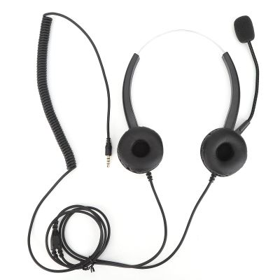 ZIZEV Operator Earphone, 3.5mm Connection Call Center Headset 330 Rotating Earmuffs for Call Center Office for Landline Desktop Phones for Telephone Communication (VH500D-3.5 (Both
