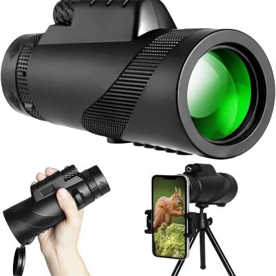 Monocular-Telescope High Powered Monocular with Tripod and Smartphone Adapter High Definition Monoculars for Adults Suitable for Hiking Hunting Stargazing,Black2