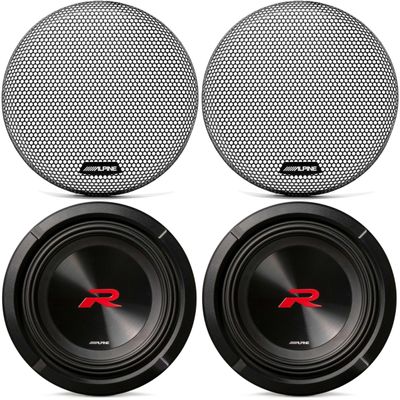 Alpine R2-W8D4 8 in 2-Subwoofer KTE-8G.3 Grill Bundle