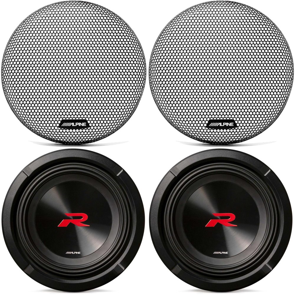 Alpine R2-W8D4 8 in 2-Subwoofer KTE-8G.3 Grill Bundle