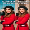 Acuvar 4K/6K Camcorder Video Camera  64MP 60FPS Vlogging Camera for YouTube, WiFi, LED Light, Mic, 64GB SD Card  Live Stream Webcam view 3