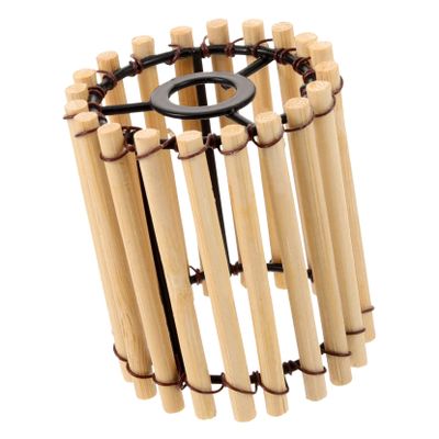 Levemolo Woven Bamboo Lamp Shade Vintage Drum Lampshade Drum Lamp Shade Home Decorative Light Cover