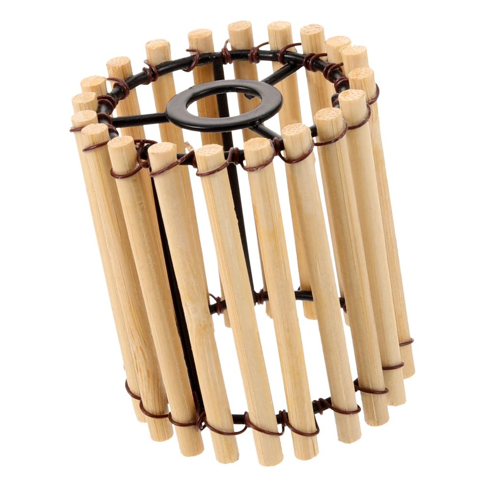 Levemolo Woven Bamboo Lamp Shade Vintage Drum Lampshade Drum Lamp Shade Home Decorative Light Cover