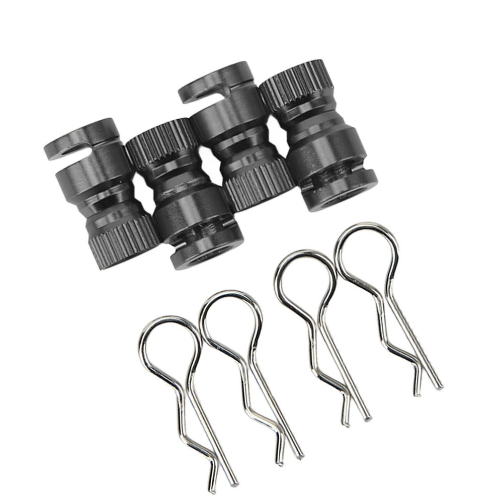 Masyrt 4Pcs Metal RC Car Body Shell Mount Column Magnetic Hole Locator for PC PVC Shell, Tool for Remote Control Cars (Black)