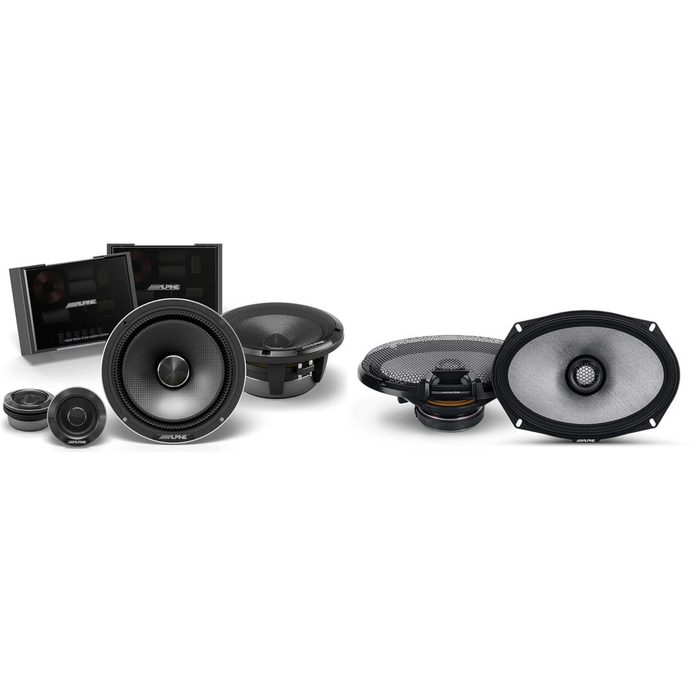 Alpine HDZ-65C Status Hi-Res Series 6-1/2" 2-Way Comp. & R2-S69 6x9 R-Series High-Resolution 2-Way Coax Bundle