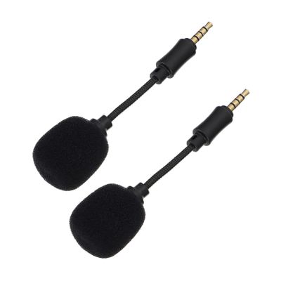 Abaodam 2pcs Mini Noise Reduction Microphone for Voice Recording and Live Streaming Plug and Play Soft Sponge Head Compatible Phone and Computer for Singing and Conferences