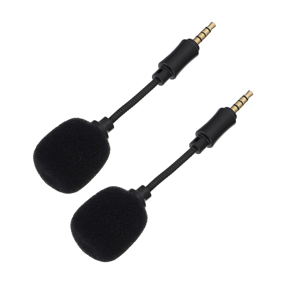 Abaodam 2pcs Mini Noise Reduction Microphone for Voice Recording and Live Streaming Plug and Play Soft Sponge Head Compatible Phone and Computer for Singing and Conferences