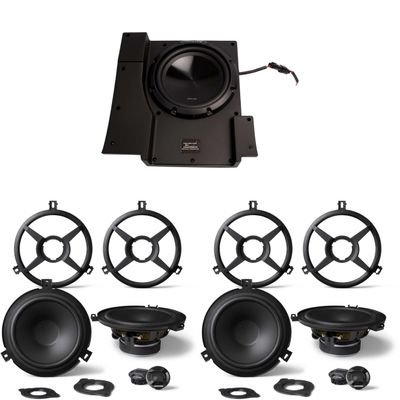 Alpine (2 Pair SPV-65X-WRA 2-Way Weather Resistant Speakers & SBV-10-WRA Pre-Loaded 10-Inch Sub for 2007-2018 Jeep Wrangler JK