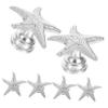 TOBBOMEY 6pcs Sea Star Decorative Cabinet Knobs Zinc Alloy Drawer Pulls Easy Installation Handles for Dresser Wardrobe and Jewelry Box view 1