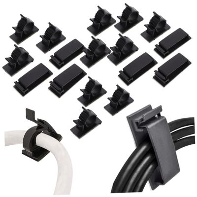 ARTIBETTER 18pcs Clips Self-Adhesive Wire Organizer for Home Office Compact Easy to Install Cord Holder for Appliances Desks Nightstands