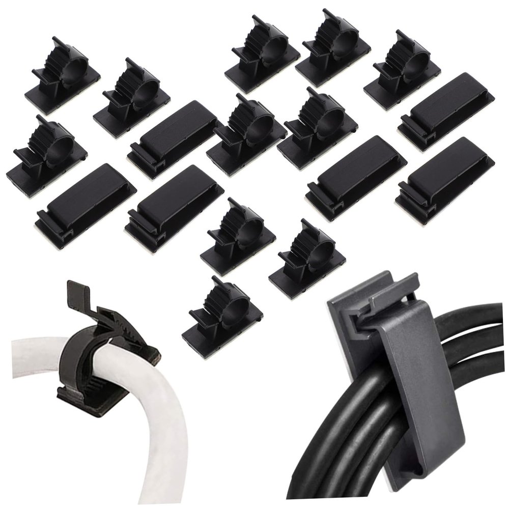 ARTIBETTER 18pcs Clips Self-Adhesive Wire Organizer for Home Office Compact Easy to Install Cord Holder for Appliances Desks Nightstands