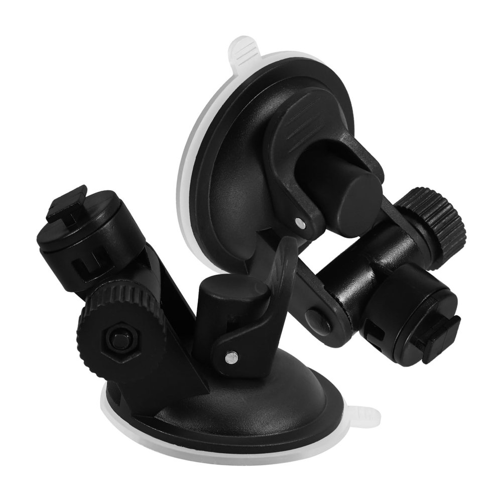 Gadpiparty 2-in-1 Car Dashboard Camera Mount Suction Cup Mount Holder T-Type Clip for Dash Cameras Easy Installation Black