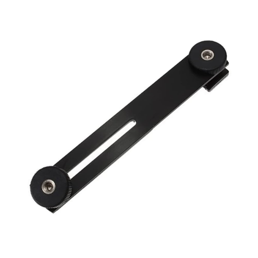 jojofuny Dual Camera Mount Bracket for Light Stand Tripod Mount Aluminum Alloy Supports 2 Cameras