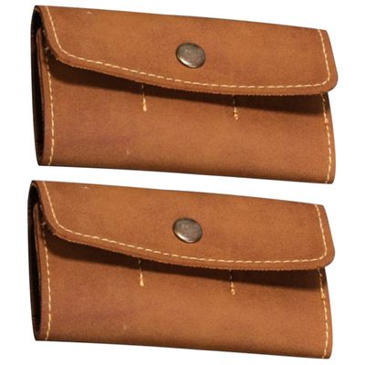 ARTIBETTER 2pcs Retro Memory Card Storage Case Ergonomic Pu Organizer for Micro Cards Water-Resistant Anti-Lost Design for Travel and Daily Use Brown