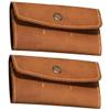 ARTIBETTER 2pcs Retro Memory Card Storage Case Ergonomic Pu Organizer for Micro Cards Water-Resistant Anti-Lost Design for Travel and Daily Use Brown view 1