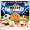 7X5ft Sports Theme Birthday Party Photo Backdrop Photography Background for Boys, Football Basketball Baseball Banner Backdrops Photo Booth Prop Decorations Wall Decor Tablecloth view 4