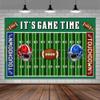 10X10ft Football Field Photo Backdrop Photography Background, Tailgate Party Birthday Banner Backdrops Photo Booth Prop Decorations Wall Decor Tablecloth view 1