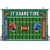 10X10ft Football Field Photo Backdrop Photography Background, Tailgate Party Birthday Banner Backdrops Photo Booth Prop Decorations Wall Decor Tablecloth view 2