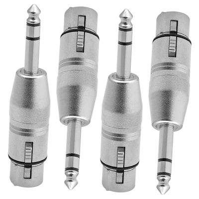 OSALADI 4pcs Microphone to Pin Female Audio Adapters Stereo Connectors for Headphones Guitars and Audio Equipment High Compatibility and Transmission