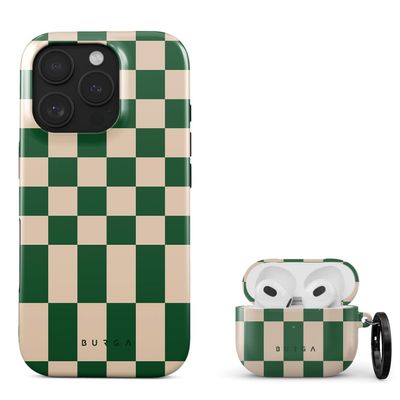 BURGA Case Compatible with Airpods 3 and Phone Case Compatible with iPhone 16 Pro Max - Scratch-Resistant Shockproof Cover - Bundle