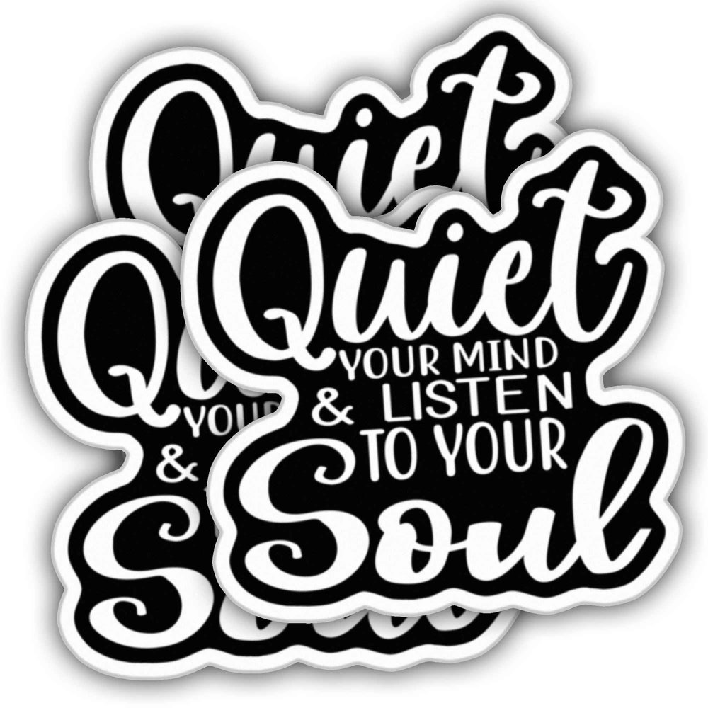 (3pcs) Gym Stickers Fitness Stickers Quiet Your Mind Weather-Resistance Sticker for Tumbler, Water Bottles, Laptop, Car, Bumper Sticker