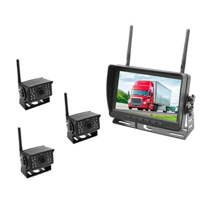 FalconEye Electronics 2nd Generation 200-300Ft Wireless Range Backup Camera for Trucks, Fleets. HD, 7inch LCD (3 Cam System)