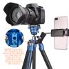 Carbon Fiber Tripod, 19 to 59 Inch Extendable Camera Tripod Monopod with 360 Ball Head Quick Release Plate 17.9 lbs Compact Lightweight Travel Tripod for DSLR Camera view 2
