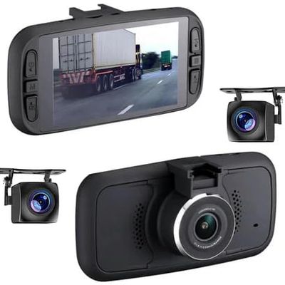 FalconEye Electronics EagleEye 2nd Gen Triple Cam 2K Dashcam, Records 3 Viewpoints Now with WiFi (Dash Cam + No Memory + No Hardwire Kit)