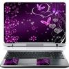 17 17.3 Inch Laptop Skin Sticker Cover Premium Sticker Cover Art Decal Decorative (Included 2 Wrist Pad Skins) - Purple Butterfly Hearts view 1