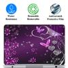 17 17.3 Inch Laptop Skin Sticker Cover Premium Sticker Cover Art Decal Decorative (Included 2 Wrist Pad Skins) - Purple Butterfly Hearts view 2