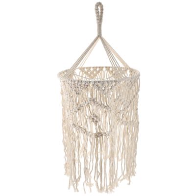 Levemolo Bohemian Macrame Lamp Shade Cover for Hanging Lamps Handcrafted Cotton Decorative Light Fixture for Home Living Room and Bedroom Decor