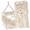 Levemolo Bohemian Macrame Lamp Shade Cover for Hanging Lamps Handcrafted Cotton Decorative Light Fixture for Home Living Room and Bedroom Decor view 2