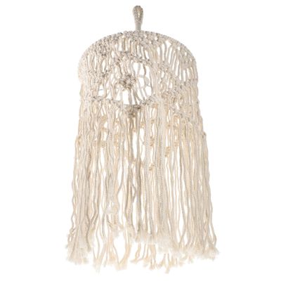 HOLIDYOYO Bohemian Woven Lampshade Handmade Cotton Rope Light Cover for Pendant and Ceiling Lamps Softens Bright Light for Living Room Bedroom and Wedding Decor