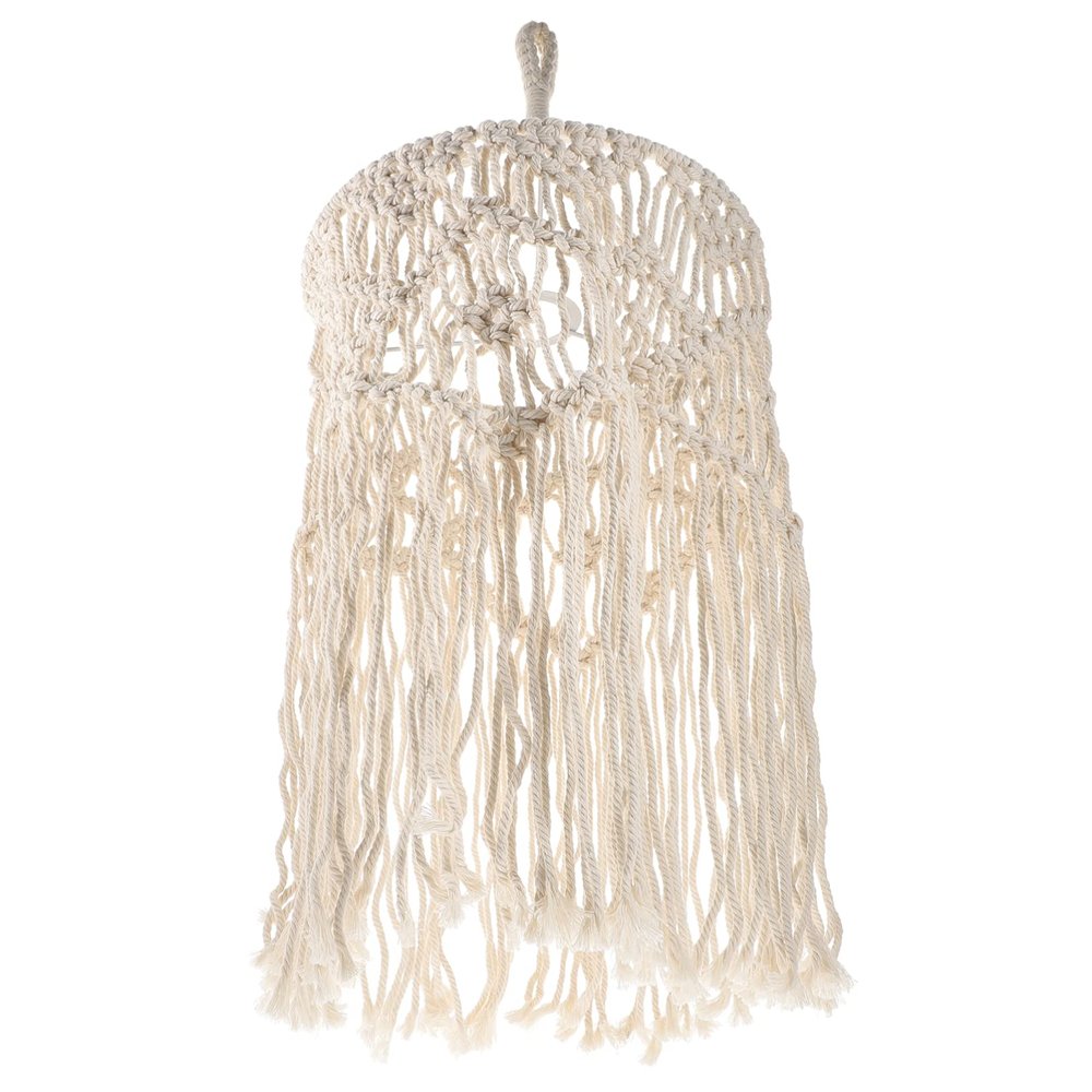 HOLIDYOYO Bohemian Woven Lampshade Handmade Cotton Rope Light Cover for Pendant and Ceiling Lamps Softens Bright Light for Living Room Bedroom and Wedding Decor