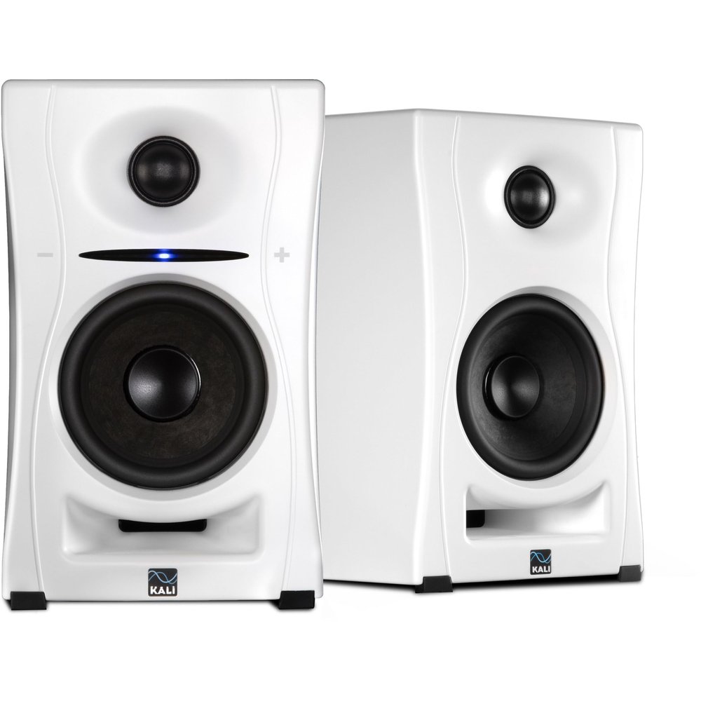 Kali Audio LP-UNF 4 Ultra Nearfield Powered Monitor System w/Bluetooth - Boundary Compensation EQ Settings - for Mixing, Recording, Audio Production - USB-C, TRS, RCA Inputs White (Pair)