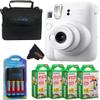 Fujifilm Instax Mini 12 Camera with Fujifilm Instant Mini Films Bundle with + Sunshine Photo Microfiber Cleaning Cloth (Clay White + 80 Sheets/CC1) view 1