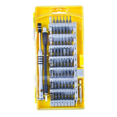 Homoyoyo 60 in 1 S2 Steel Mobile Tool Disassemble Kit Precision Screwdriver Bits Yellow for Phone Cover Opening
