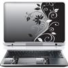 17 17.3 Inch Laptop Skin Sticker Cover Premium Sticker Cover Art Decal Decorative (Included 2 Wrist Pad Skins) - Gray Black Swirls view 1